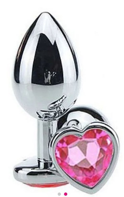Plug Anal Cromado Em Formato Corao - Aninha Intimates Lingerie