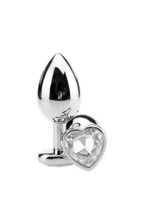 Plug Anal Cromado Em Formato Corao - Aninha Intimates Lingerie